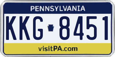 PA license plate KKG8451