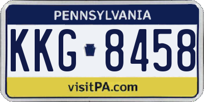 PA license plate KKG8458