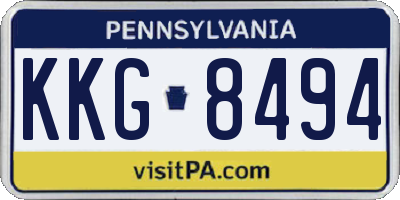 PA license plate KKG8494