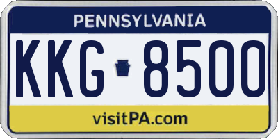 PA license plate KKG8500