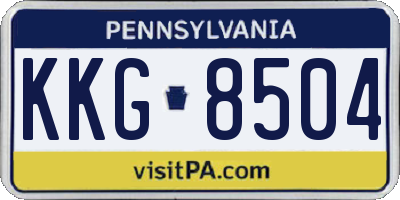 PA license plate KKG8504