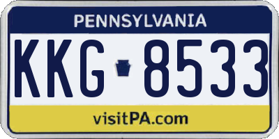 PA license plate KKG8533
