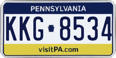 PA license plate KKG8534