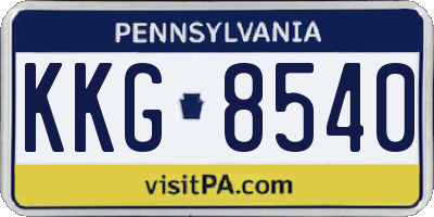 PA license plate KKG8540
