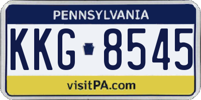 PA license plate KKG8545