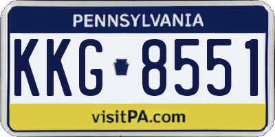 PA license plate KKG8551