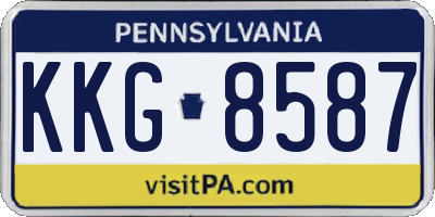 PA license plate KKG8587
