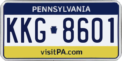 PA license plate KKG8601