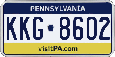 PA license plate KKG8602