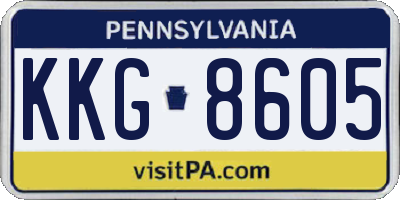 PA license plate KKG8605