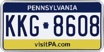 PA license plate KKG8608