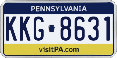 PA license plate KKG8631