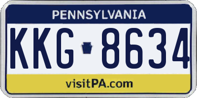 PA license plate KKG8634