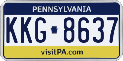 PA license plate KKG8637