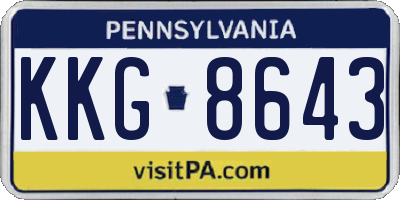 PA license plate KKG8643