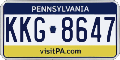 PA license plate KKG8647