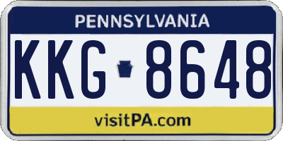PA license plate KKG8648