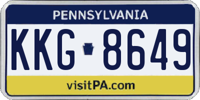 PA license plate KKG8649