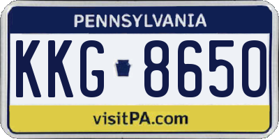 PA license plate KKG8650
