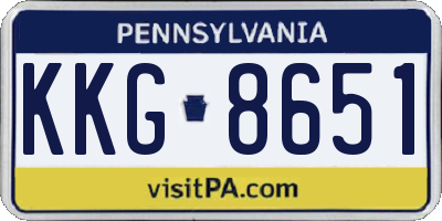 PA license plate KKG8651