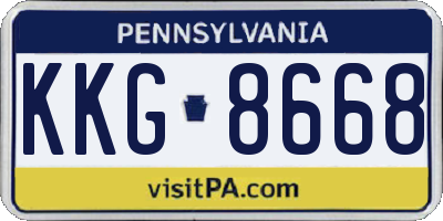 PA license plate KKG8668