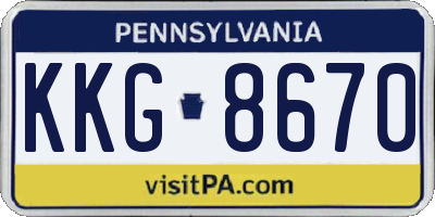 PA license plate KKG8670