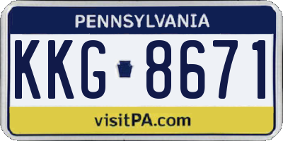 PA license plate KKG8671