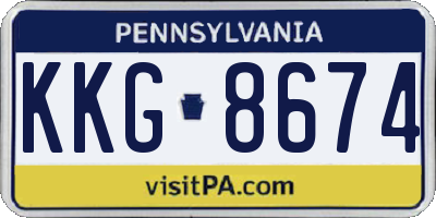 PA license plate KKG8674