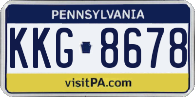 PA license plate KKG8678