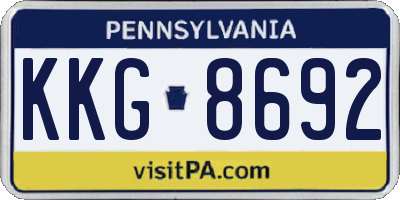 PA license plate KKG8692