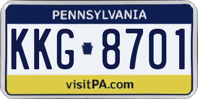 PA license plate KKG8701