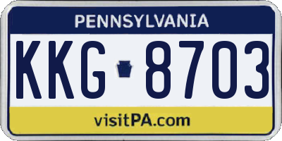 PA license plate KKG8703