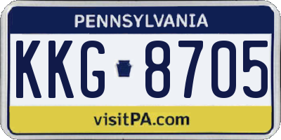 PA license plate KKG8705