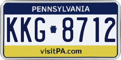 PA license plate KKG8712