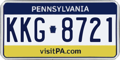 PA license plate KKG8721