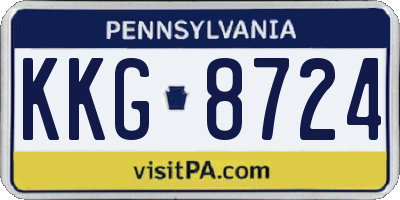 PA license plate KKG8724