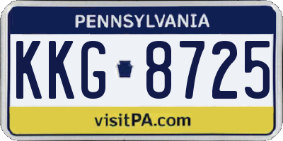 PA license plate KKG8725