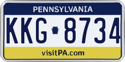 PA license plate KKG8734