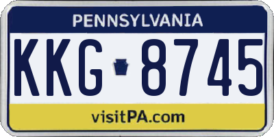 PA license plate KKG8745
