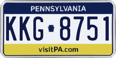 PA license plate KKG8751