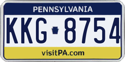 PA license plate KKG8754