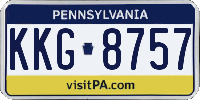 PA license plate KKG8757