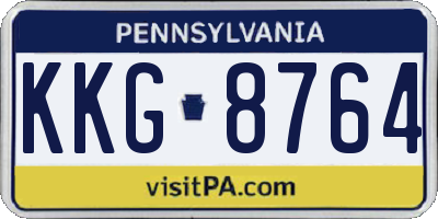 PA license plate KKG8764