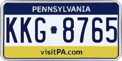 PA license plate KKG8765