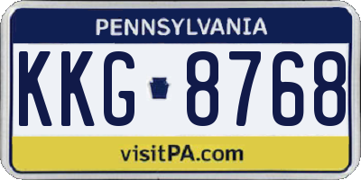 PA license plate KKG8768