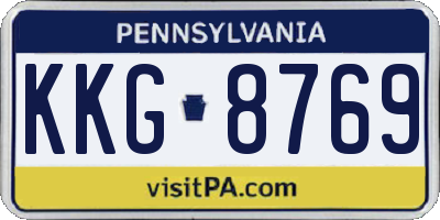 PA license plate KKG8769