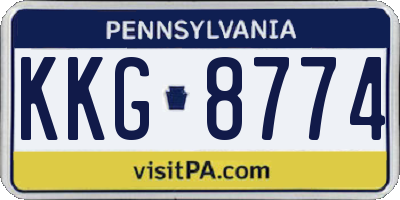 PA license plate KKG8774