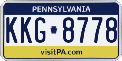 PA license plate KKG8778