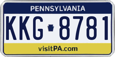 PA license plate KKG8781