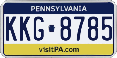 PA license plate KKG8785